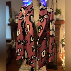 Kimberly Goldson Pink Rose Floral Blazer, Size 4, New!
